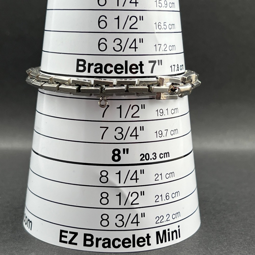 Vintage Coro Link Bracelet Silver Tone Geometric Brutalist 7.5" READ - Picture 7 of 9